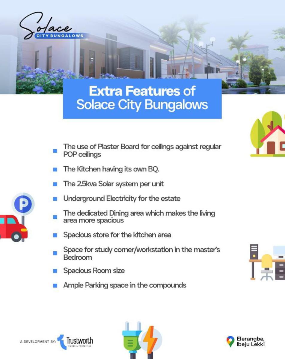 Luxurious 3bedrooms Bungalow with Bq, Solace City Bungalow, Ibeju Lekki, Lagos, Detached Bungalow for Sale