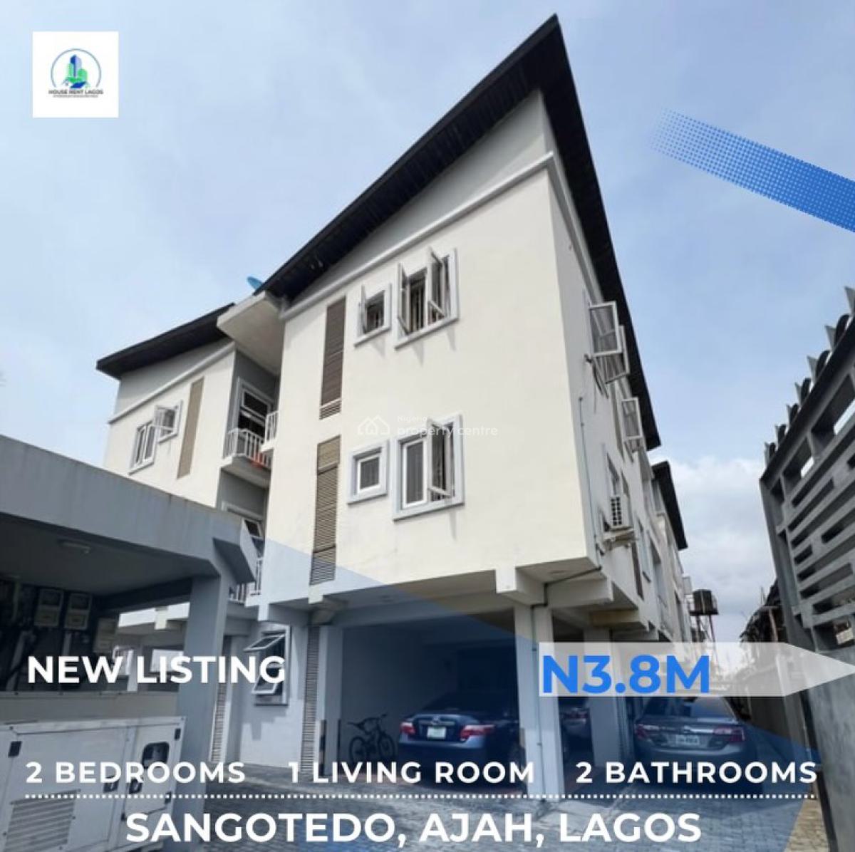 Serviced 2 Bedroom Apartment, Sangotedo Ajah, Olokonla, Ajah, Lagos, Flat / Apartment for Rent