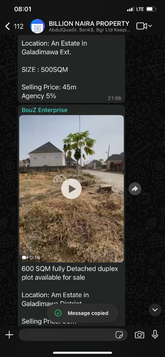 600 Sqm of Estate Plot for a Fully Detached Duplex, Galadimawa, Abuja, Residential Land for Sale