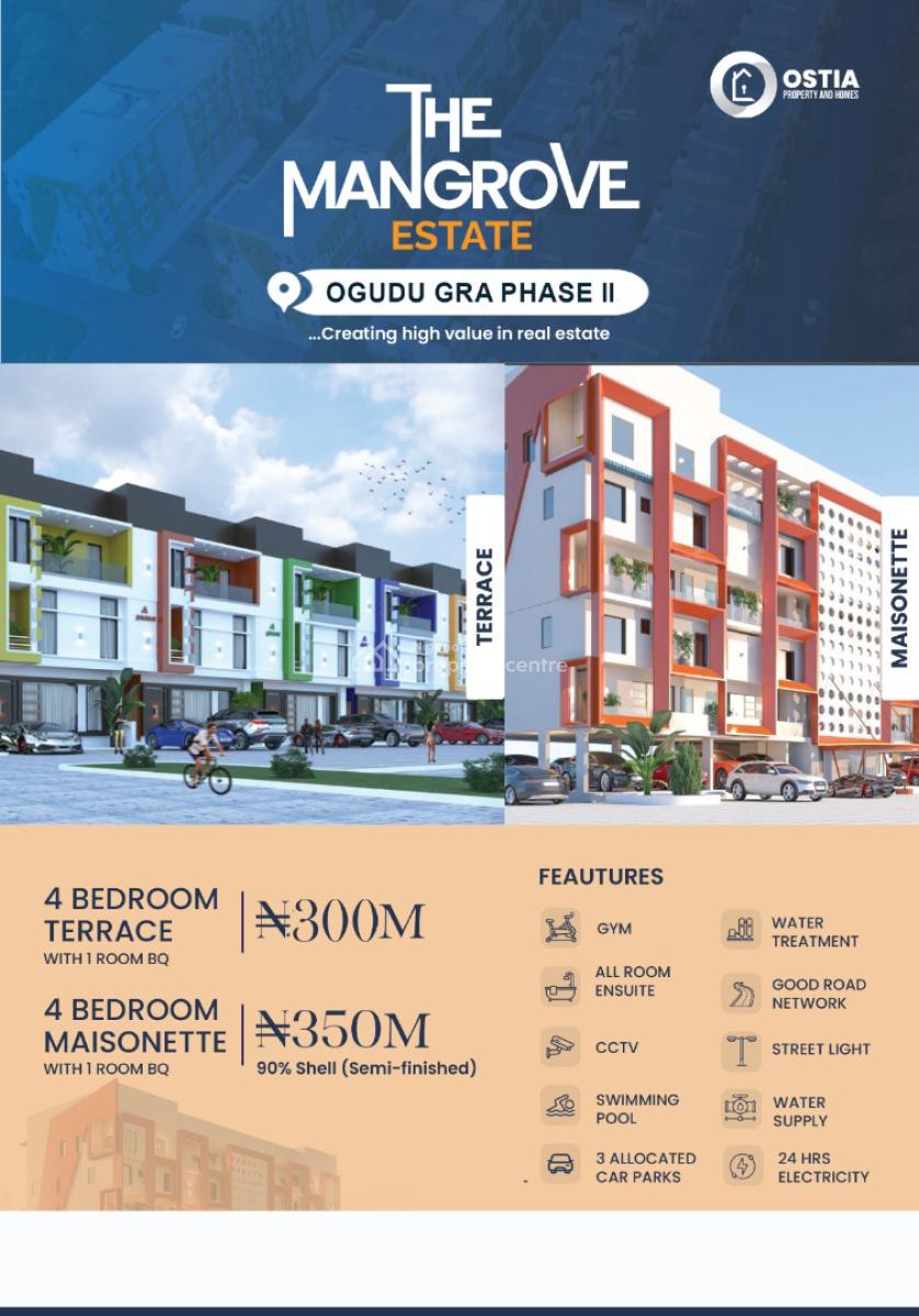 Luxurious 4 Bedroom Terrace Duplex, Ogudu Phase 2, Ogudu, Lagos, Terraced Duplex for Sale