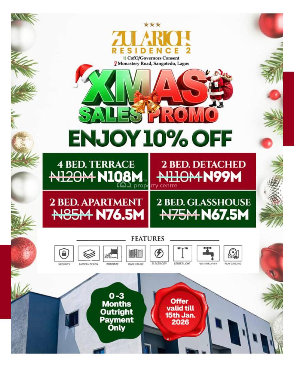 4bedrooms Terrace Duplex Still Available on Promo Price Hurry Deposit, Zularich Residence on Ember Promo Now Ends 15th January., Sangotedo, Ajah, Lagos, Terraced Duplex for Sale
