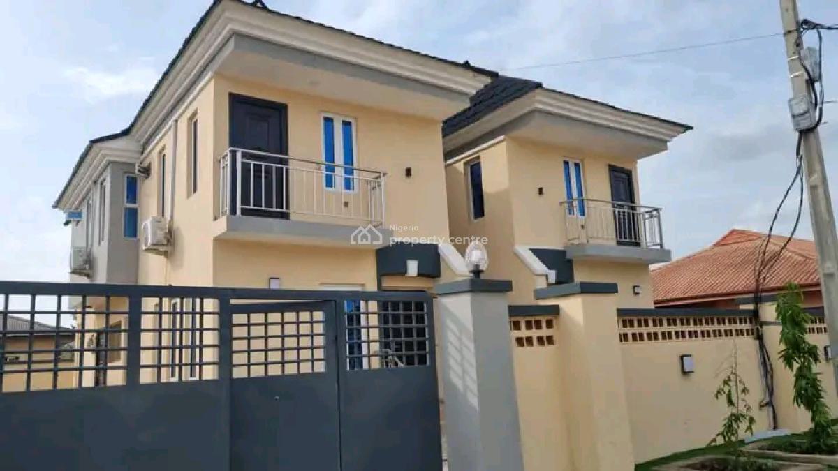 Nice 4 Bedroom Duplex on Half Plot of Land of 300 Square Meter, Journalist Estate, Berger, Arepo, Ogun, Semi-detached Duplex for Sale