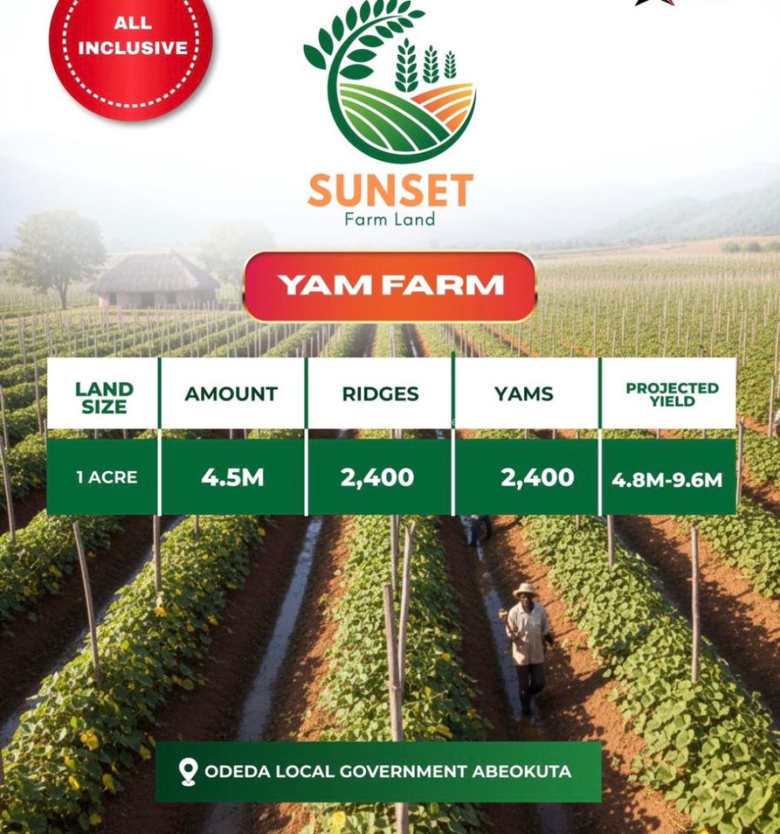 Secure Yam Farmland in a Strategic Location, Odeda Local Government, Abeokuta, Odeda, Ogun, Mixed-use Land for Sale