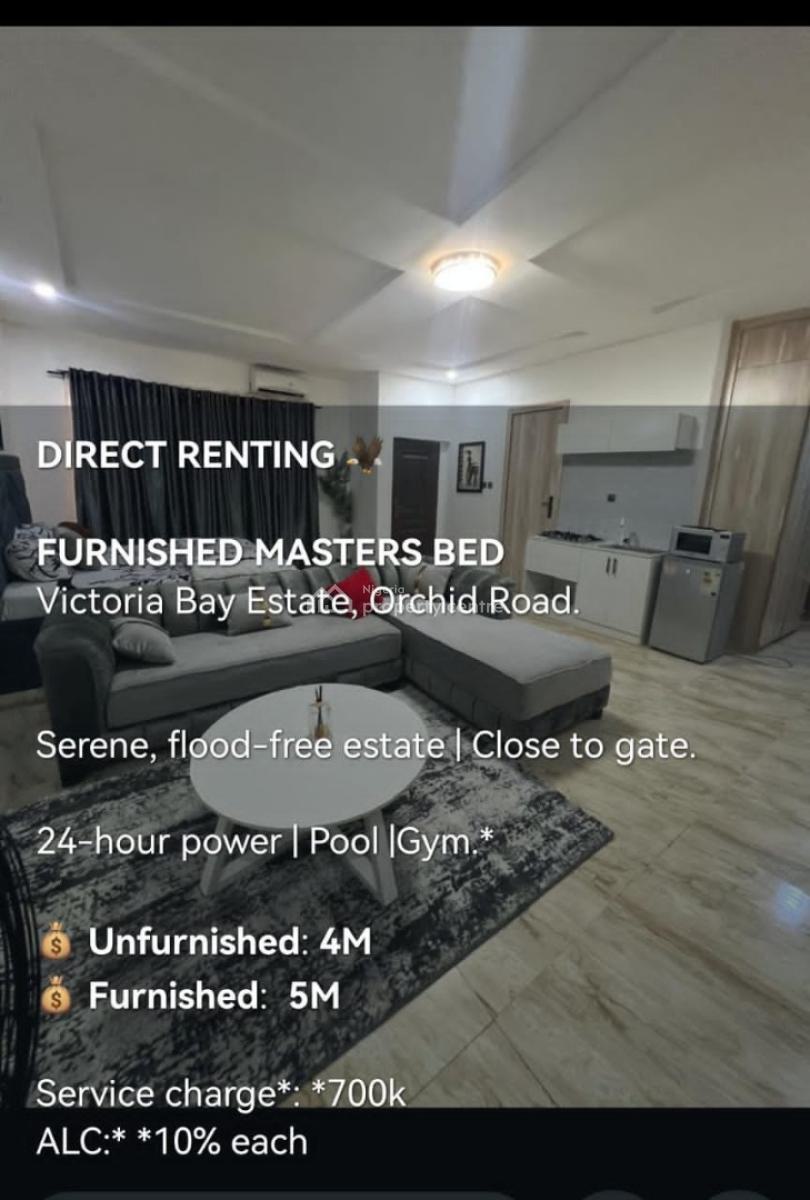 Massive Master Bedrooms Studio with 24hrs Power, Pool, Gym, Victoria Bay Estate, Orchid Road, Lekki, Lagos, Self Contain (single Rooms) for Rent