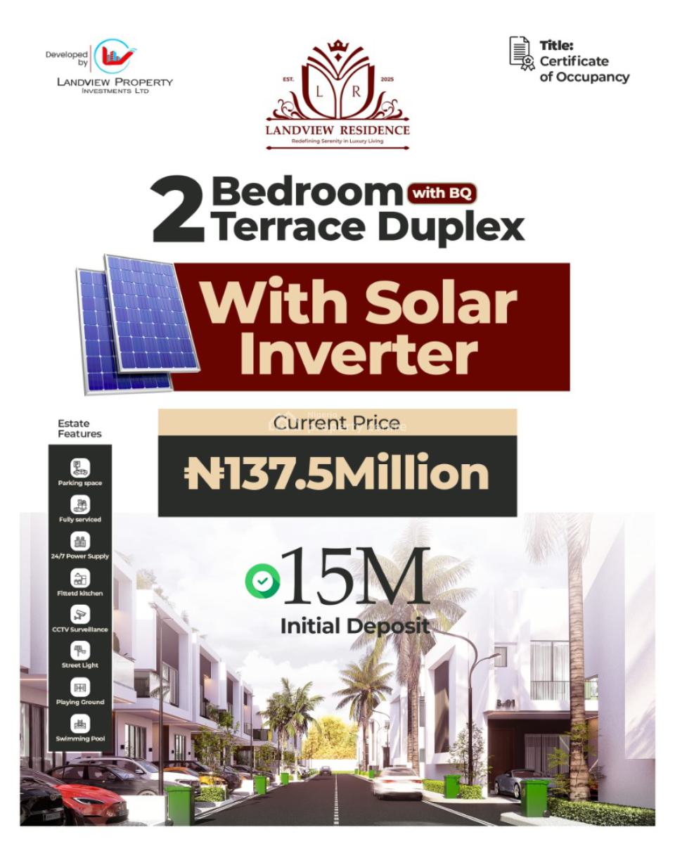 3 Bedroom Terraced Duplex with Bq, Landview Estate, Ajayi Apata, Sangotedo, Ajah, Lagos, Terraced Duplex for Sale