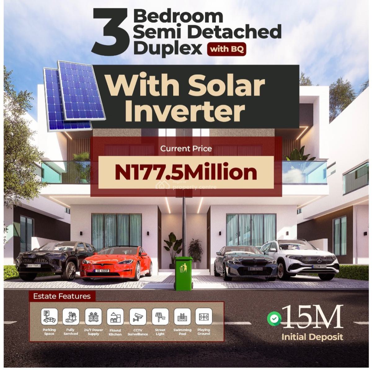 3 Bedroom Semi-detached Duplex with Bq, Ajayi Apata, Sangotedo, Ajah, Lagos, Semi-detached Duplex for Sale