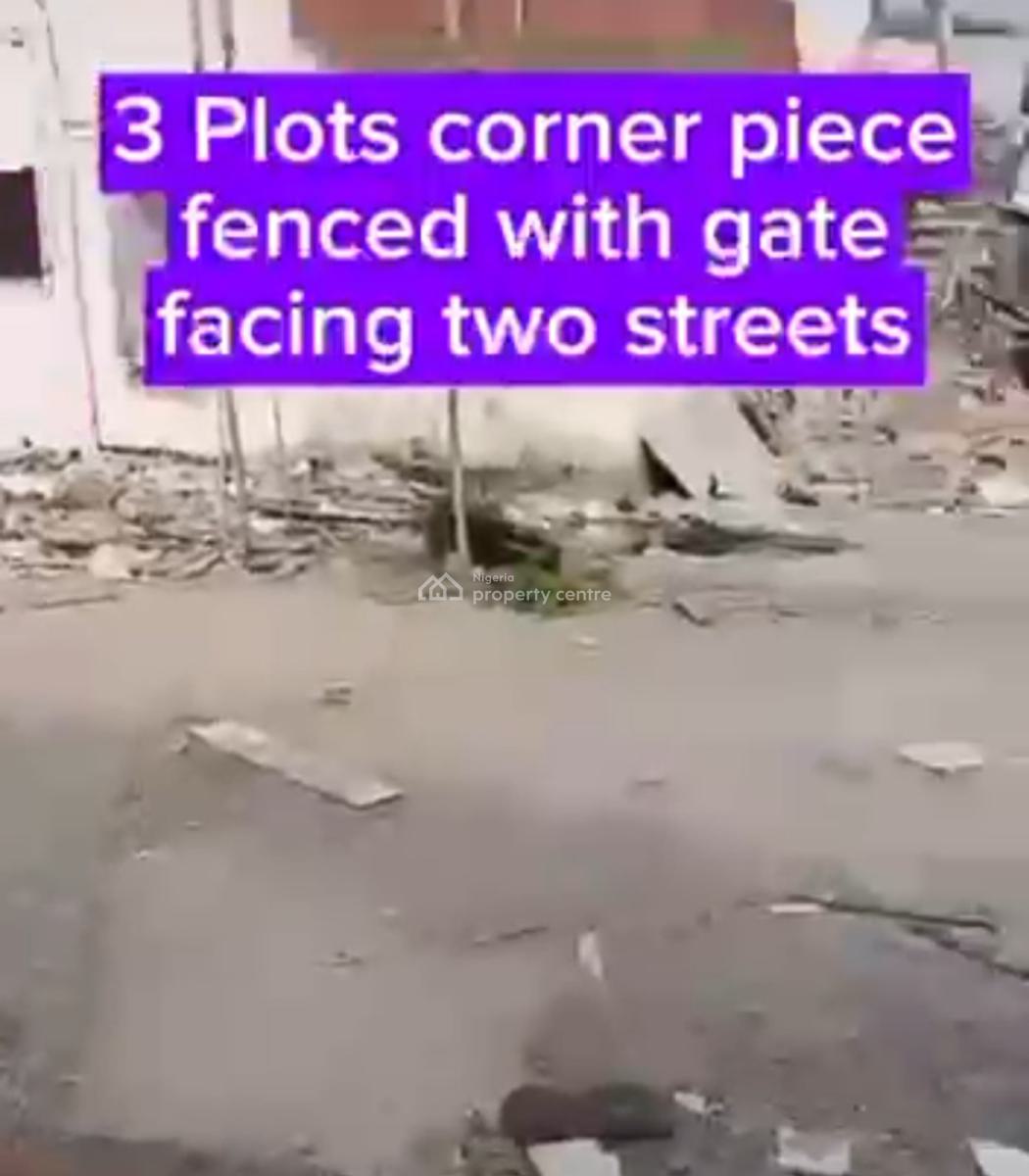 3 Plots of Corner Piece Land Fenced with Gate Facing Two Streets, Off Awolowo Way, Ikeja, Lagos, Mixed-use Land for Sale