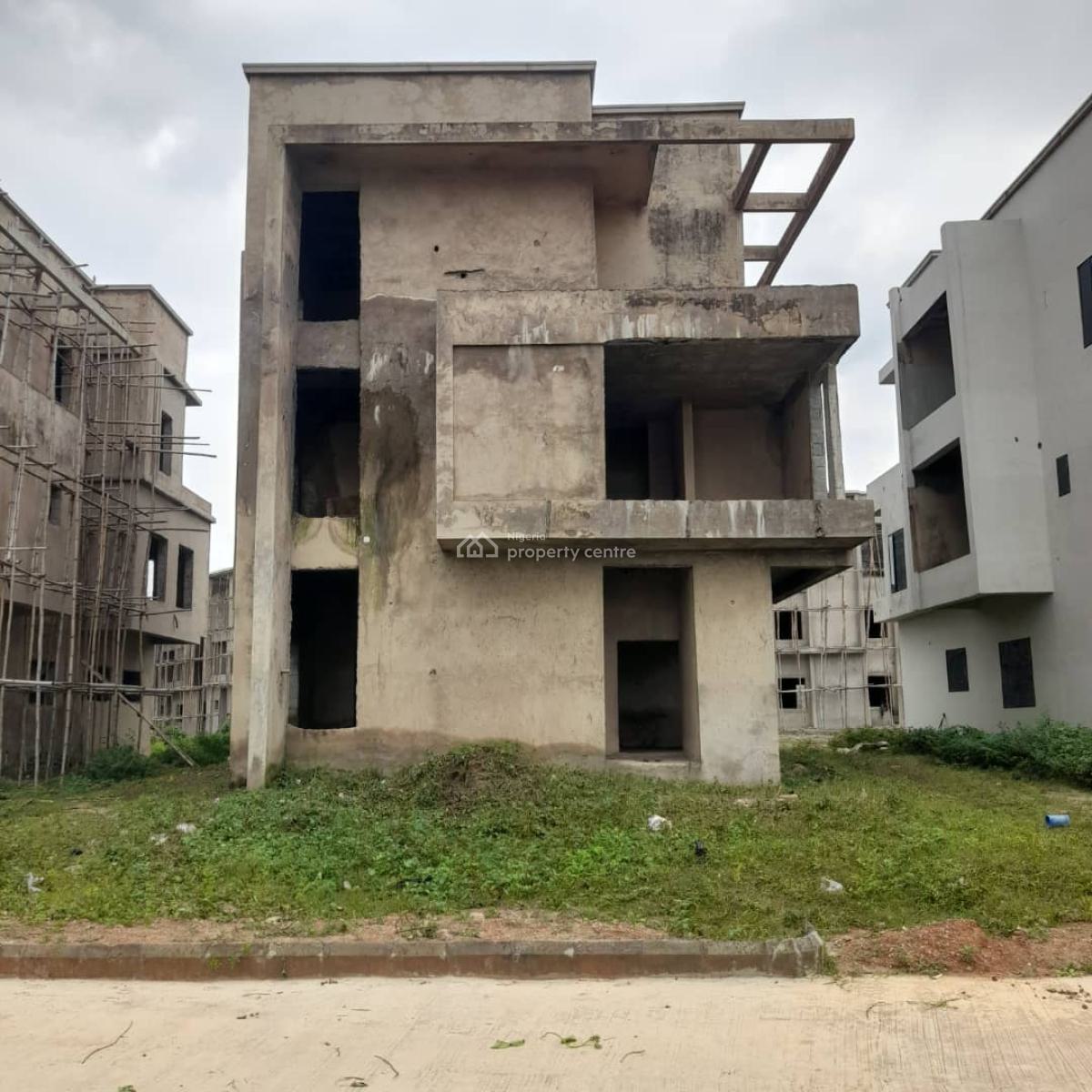 Solidly Built Carcass 5 Bedroom Duplex with Attached Boys Quarters, Maralago Lake Estate, Karsana, Abuja, Detached Duplex for Sale