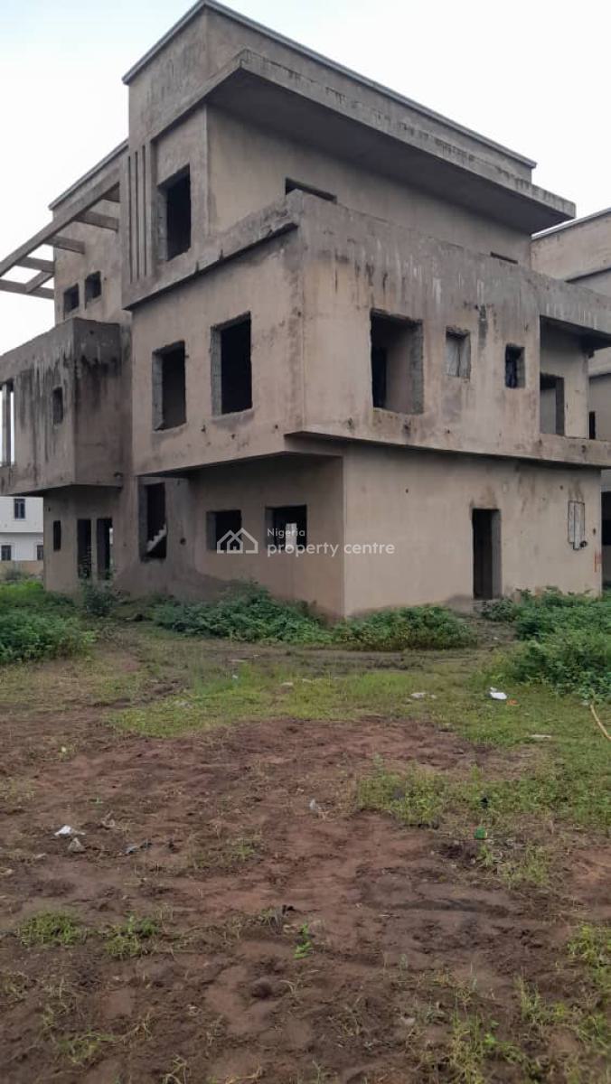 Solidly Built Carcass 5 Bedroom Duplex with Attached Boys Quarters, Maralago Lake Estate, Karsana, Abuja, Detached Duplex for Sale