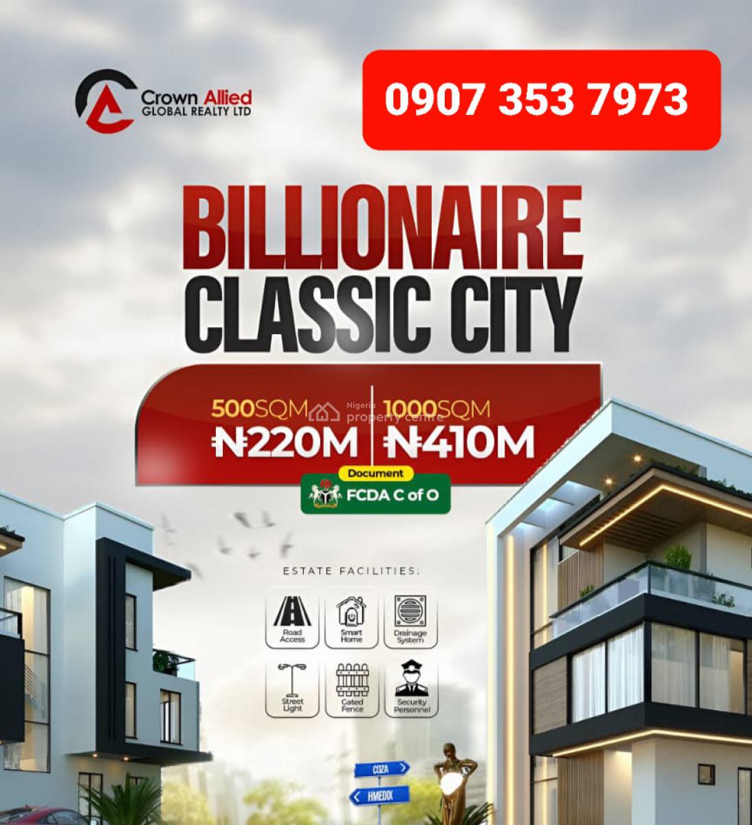 Fcda C of O Plots of Land, Guzape District, Abuja, Residential Land for Sale