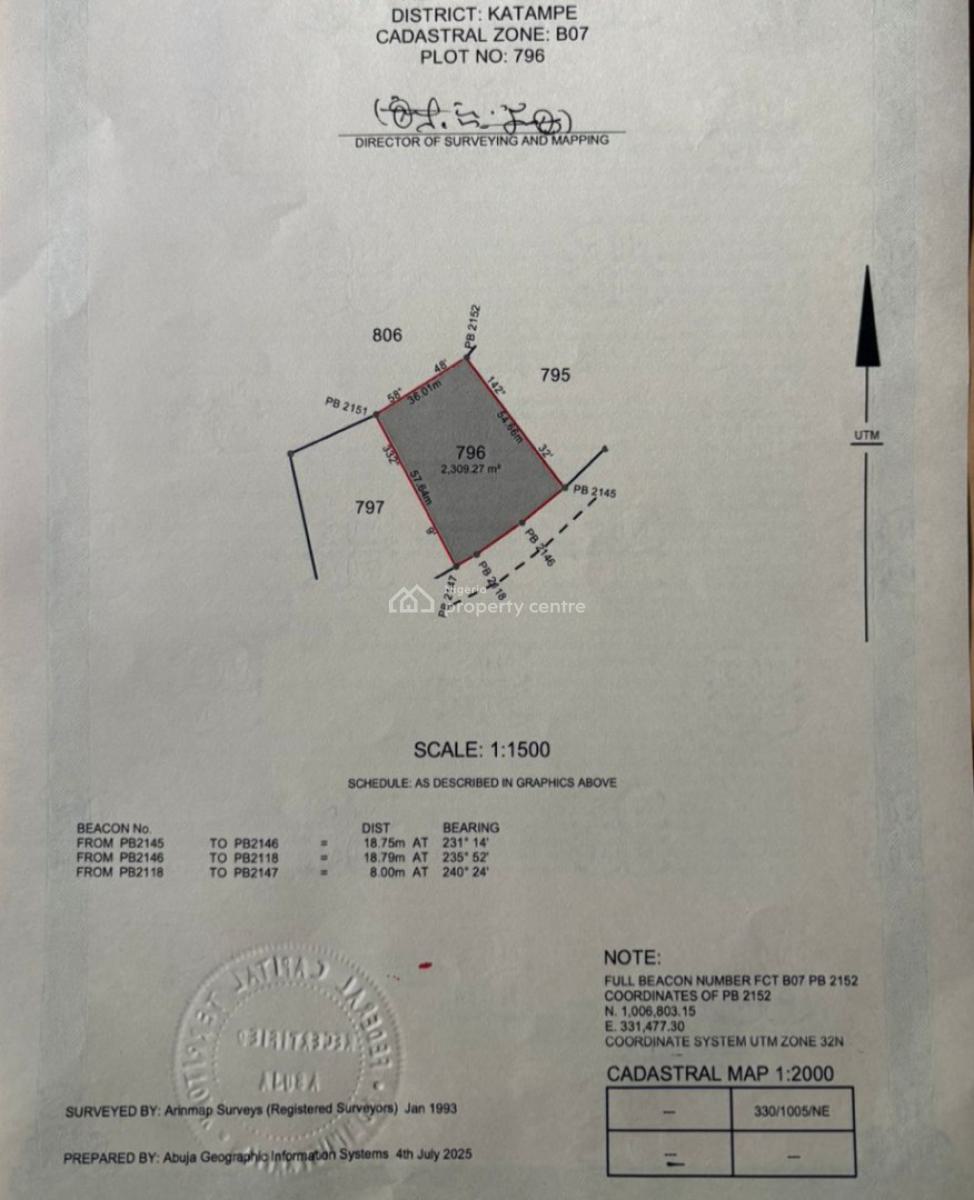a Residential Plot Covering 2,300sqm with C of O, Katampe Main, Katampe (main), Katampe, Abuja, Residential Land for Sale