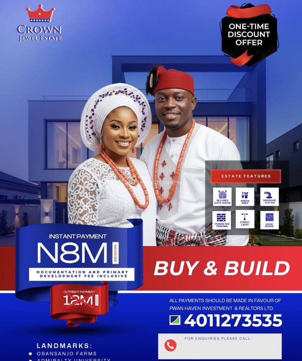 Affordable and Verified Dry Land, Crown Estate Located Ogwashi-olor Directly Facing Expressway, Asaba, Delta, Residential Land for Sale