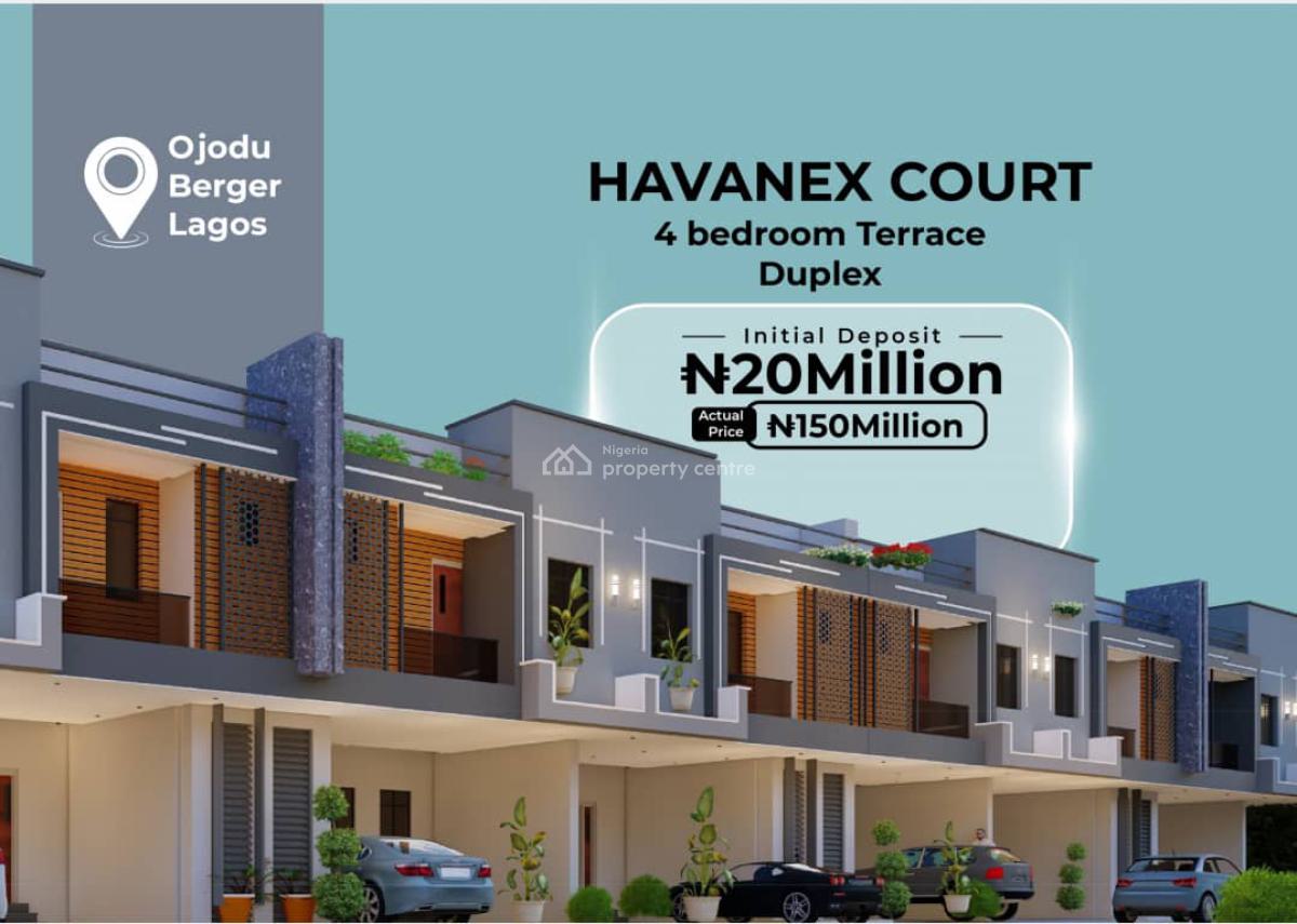 Smart House with Luxury Fitting of 4 Bedroom Duplex, Abiodun Close, Ojodu Berger, Ojodu, Lagos, Terraced Duplex for Sale