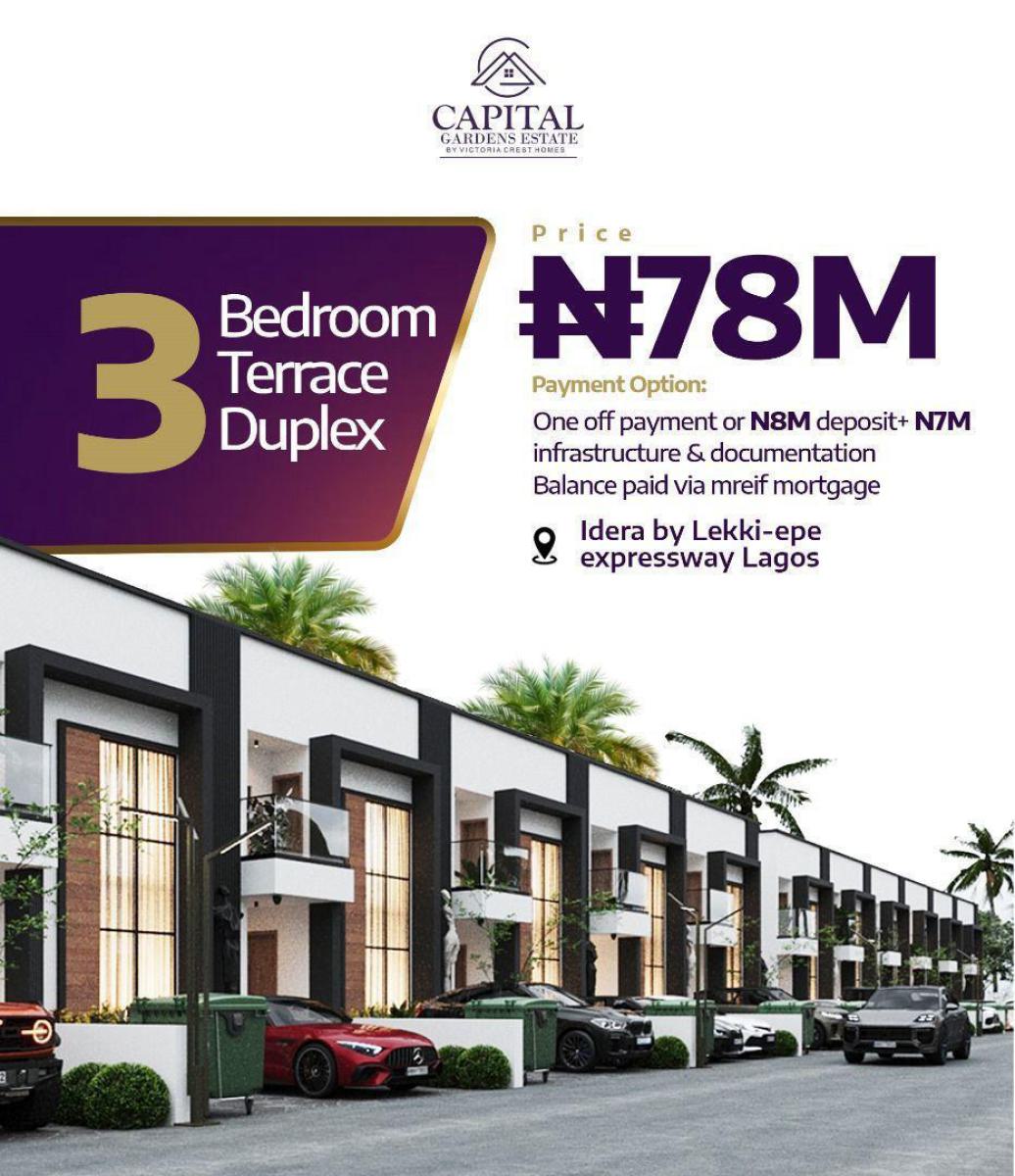 Brand New 3-bedroom Terrace Duplex, Idera, Eleko, Ibeju Lekki, Lagos, Terraced Duplex for Sale