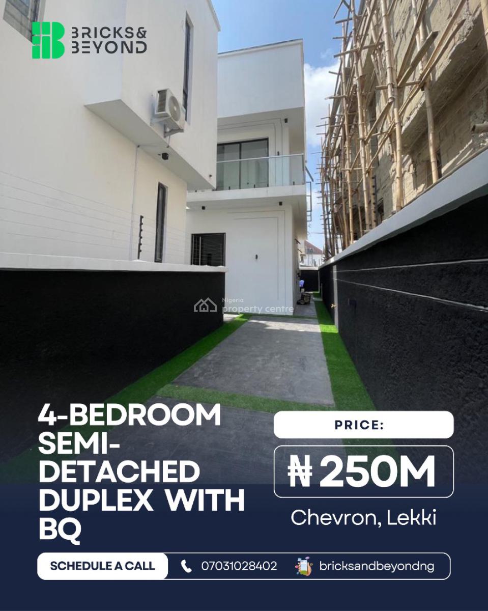 Luxury 4 Bedroom Semi Detached Duplex, Chevron, Lekki, Lagos, Semi-detached Duplex for Sale