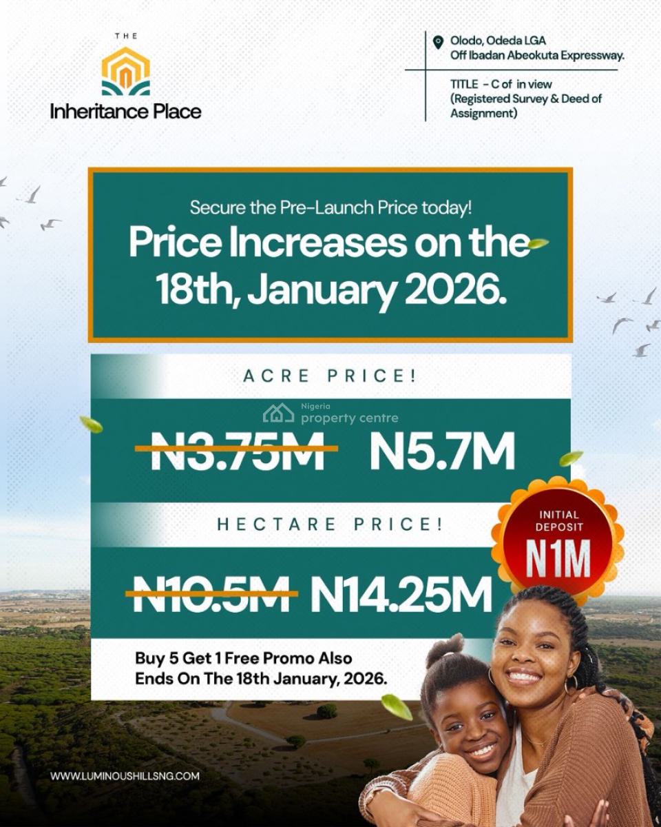 Secure a Legacy Your Children Will Appreciate, The Inheritance Place, Odeda, Ogun, Residential Land for Sale