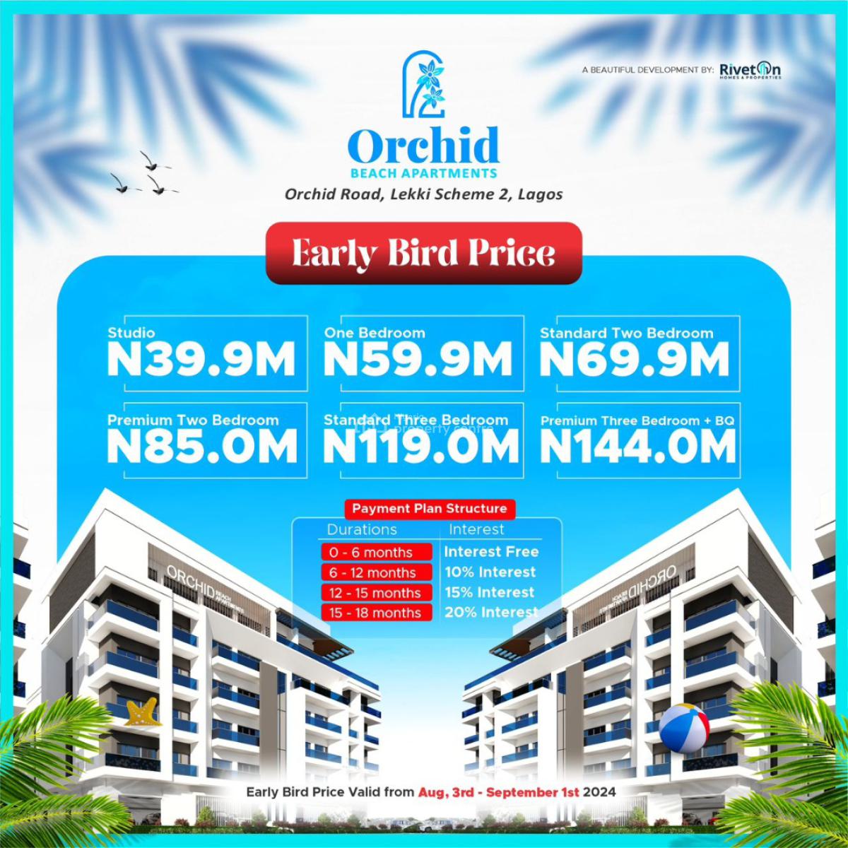 High-income Beach Front Apartment with Rooftop Pool, Lounge and Gym, Orchid, Lekki Phase 1, Lekki, Lagos, Flat / Apartment for Sale