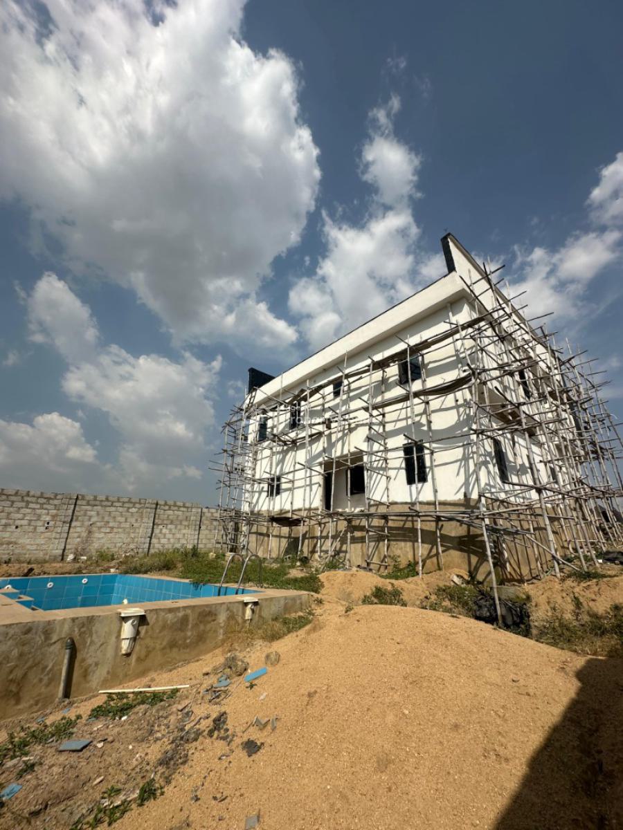 Semi Finished 3 Bedroom Detached Duplex That Comes with Swimming Pool, Lugbe District, Abuja, Detached Duplex for Sale