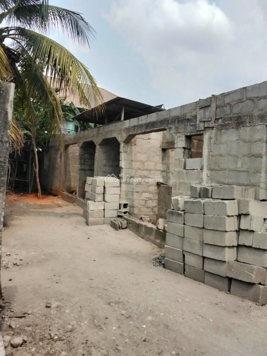 Uncompleted Block of 2 Flats on 428sqm, Peace Estate Canoe / Ajao Estate, Isolo, Lagos, House for Sale