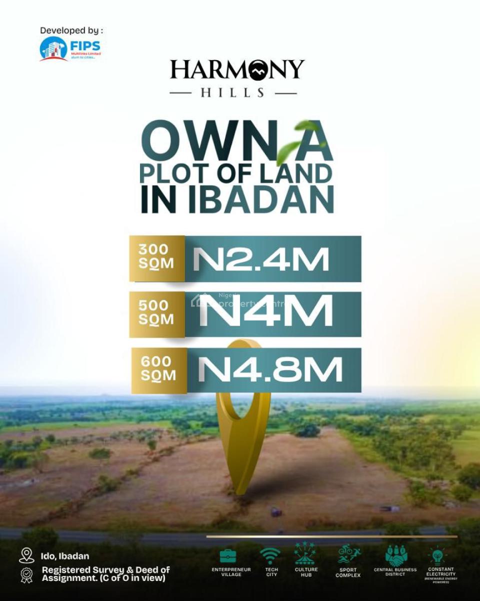Affordable Land in a Good Location, Harmony Hills Estate ,ido, Ibadan, Oyo, Residential Land for Sale