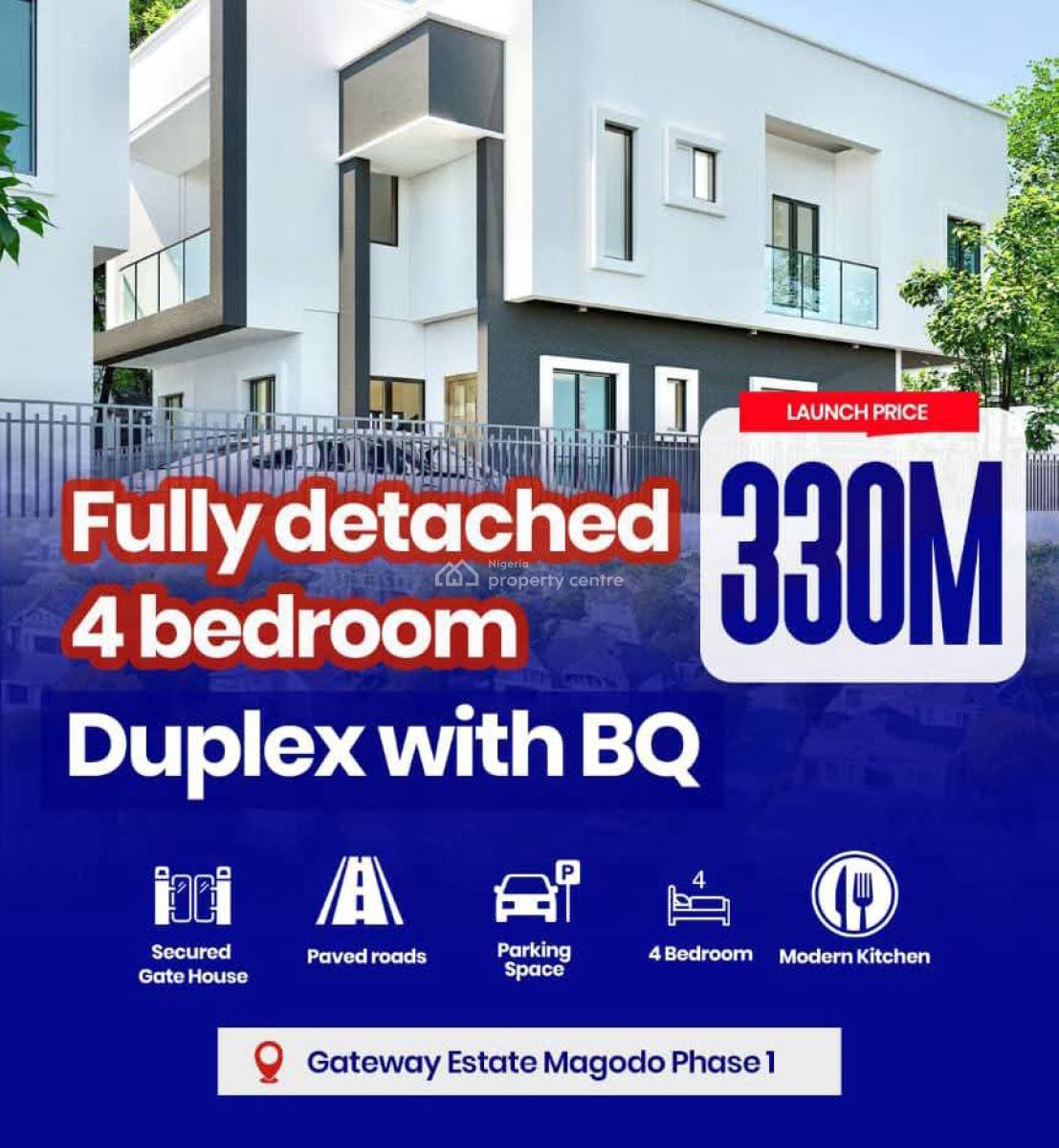 2 Units Fully Detached 4 Bedroom Duplex, Off The Gateway Estate, Gra Phase 1, Magodo, Lagos, Detached Duplex for Sale