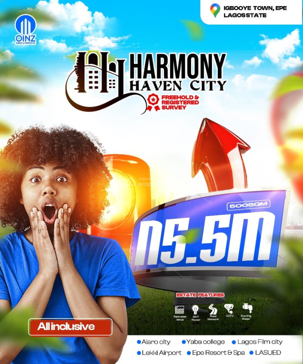 Land in Prime Location, Harmony Haven City, Epe, Lagos, Residential Land for Sale