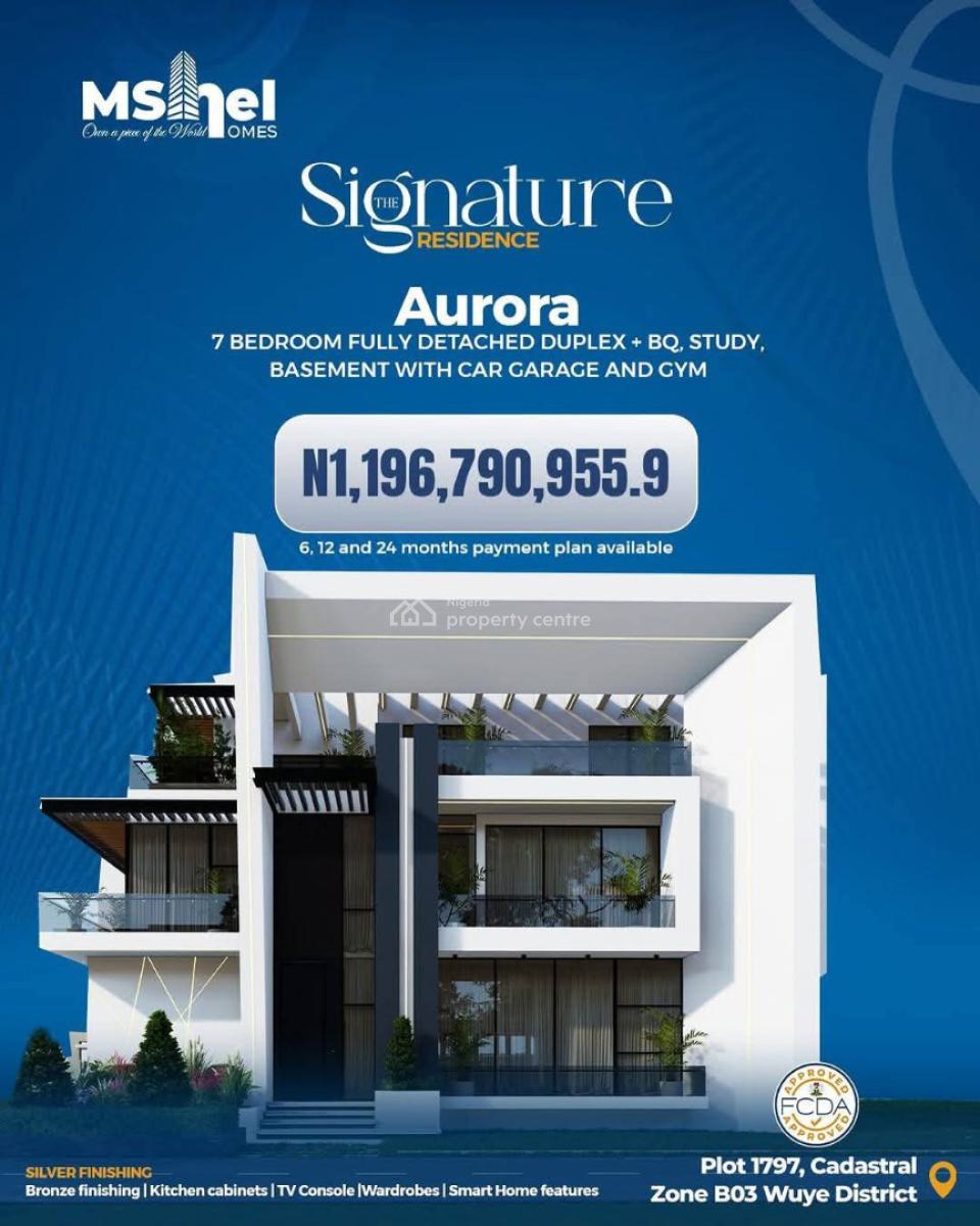 Off-plan 7 Bedroom Contemporary Duplex with Bq, Wuye, Abuja, Detached Duplex for Sale