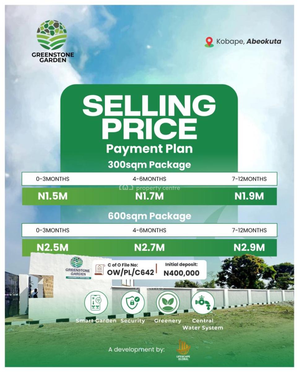 Eco-plots, Greenstone Garden, Abeokuta South, Ogun, Residential Land for Sale