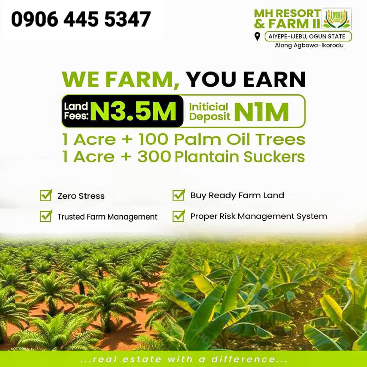 Plots & Acres of Plantain & Palm Oil Farmlands, Aiyepe-ijebu, Agbowa Road, Odogbolu, Ogun, Land for Sale