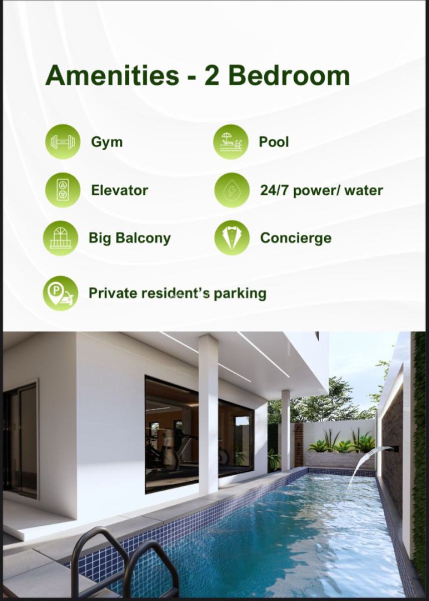 2 Bedroom Apartments with Pool and Gym Facilities, End of Freedomway, Lekki Phase 1, Lekki, Lagos, Flat / Apartment for Sale