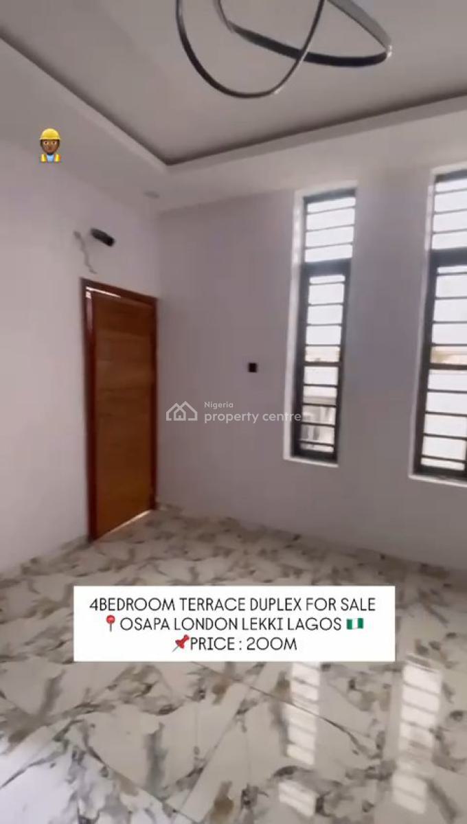 Newly Built 4 Bedroom Terraced Duplex, Osapa, Lekki, Lagos, Terraced Duplex for Sale