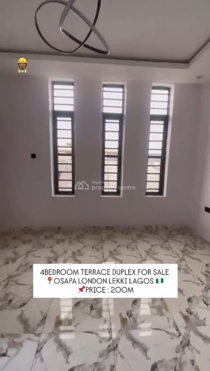 Newly Built 4 Bedroom Terraced Duplex, Osapa, Lekki, Lagos, Terraced Duplex for Sale