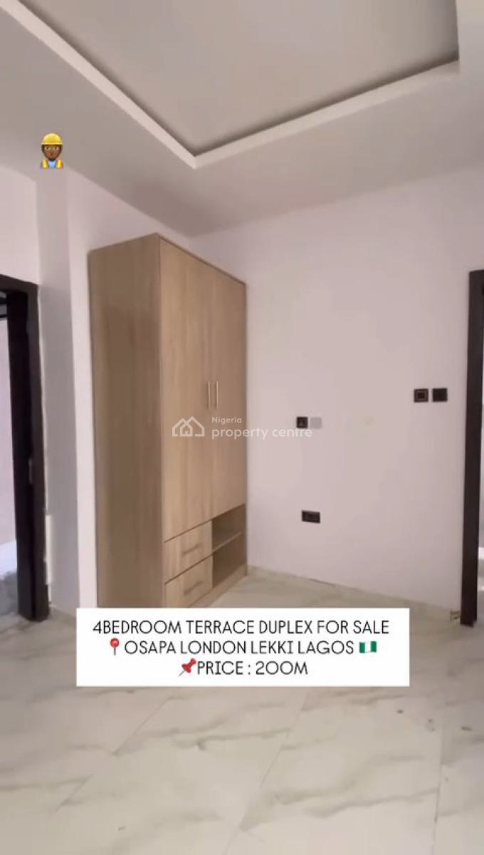 Newly Built 4 Bedroom Terraced Duplex, Osapa, Lekki, Lagos, Terraced Duplex for Sale