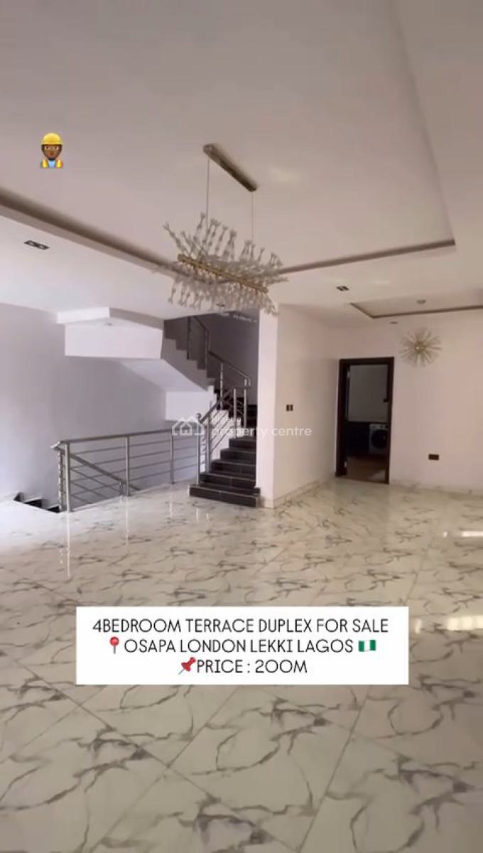Newly Built 4 Bedroom Terraced Duplex, Osapa, Lekki, Lagos, Terraced Duplex for Sale