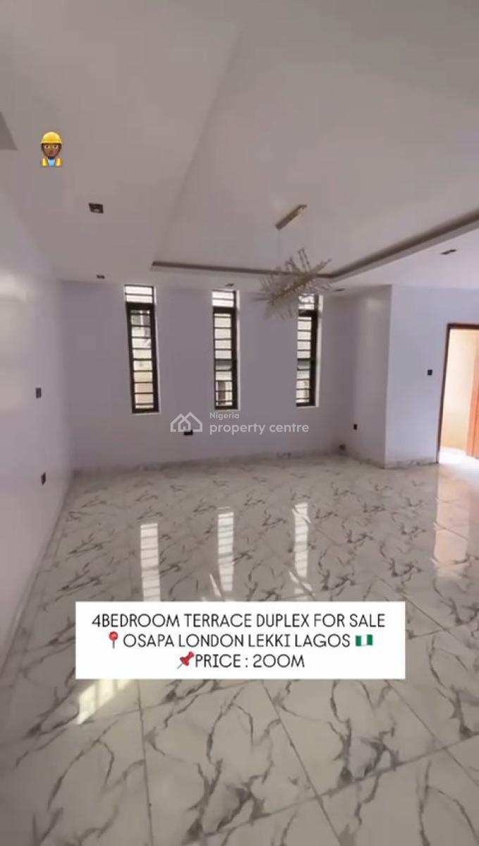 Newly Built 4 Bedroom Terraced Duplex, Osapa, Lekki, Lagos, Terraced Duplex for Sale