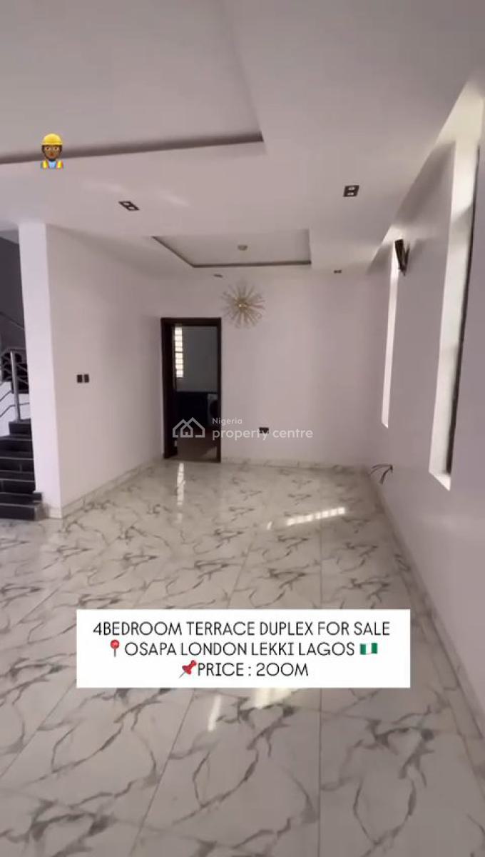Newly Built 4 Bedroom Terraced Duplex, Osapa, Lekki, Lagos, Terraced Duplex for Sale