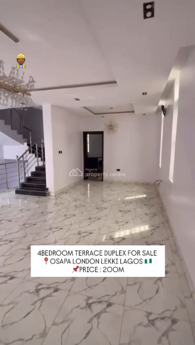 Newly Built 4 Bedroom Terraced Duplex, Osapa, Lekki, Lagos, Terraced Duplex for Sale