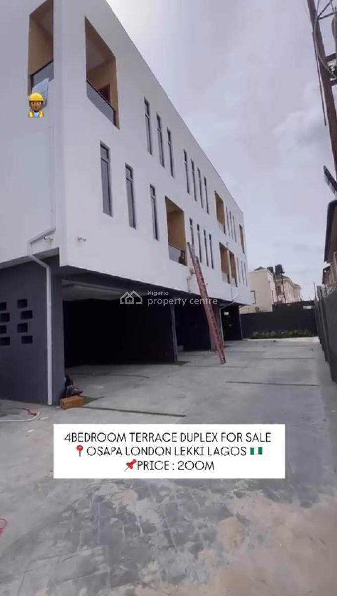 Newly Built 4 Bedroom Terraced Duplex, Osapa, Lekki, Lagos, Terraced Duplex for Sale