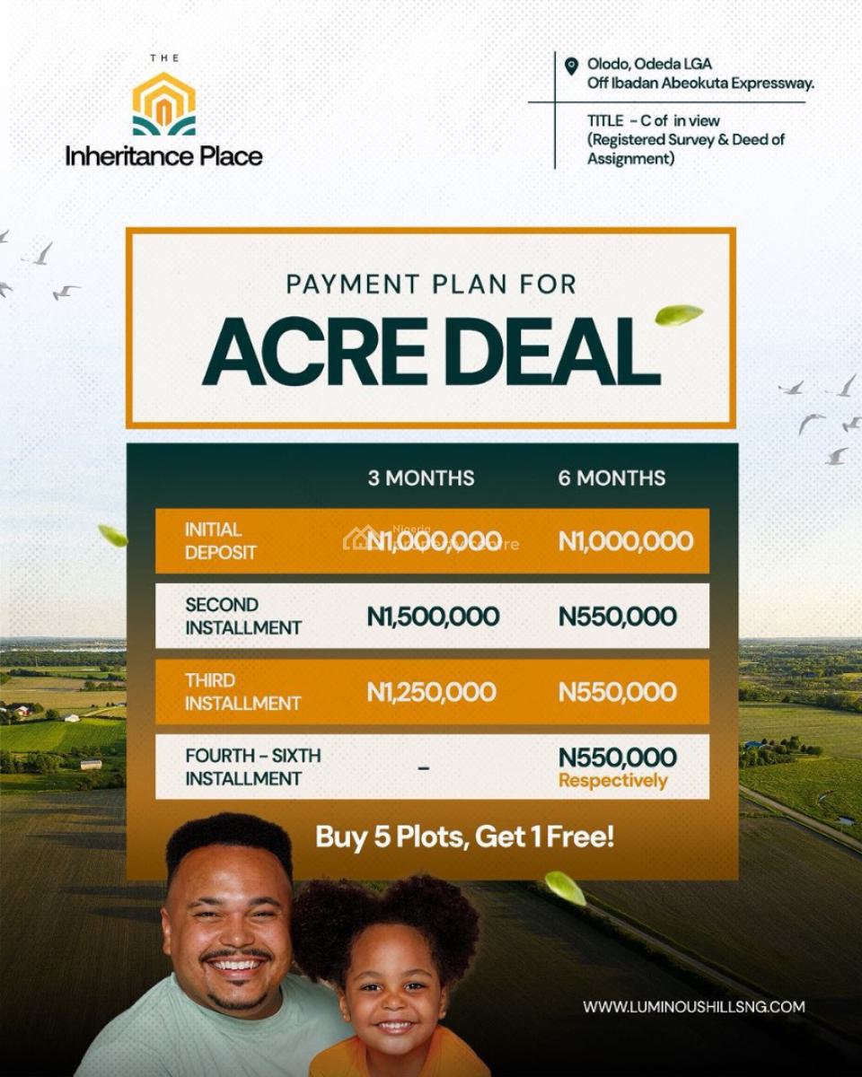 Inheritance Place: The Smartest Inheritance Is Land Bought, Odeda, Abeokuta North, Ogun, Residential Land for Sale