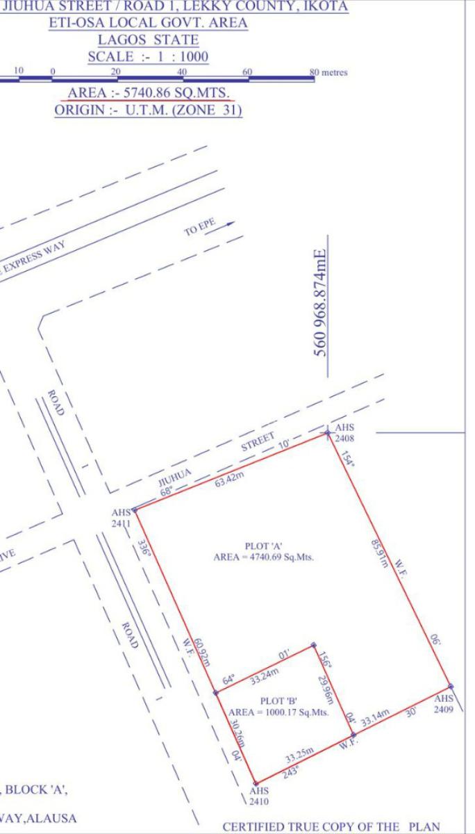 Cornerpiece 5,740sqm + Good Setback & Access to Service Lane & Express, Along Lekki–epe Expressway (mid-bock Mega Chicken & Lekky County Homes, Ikota, Lekki, Lagos, Land for Sale