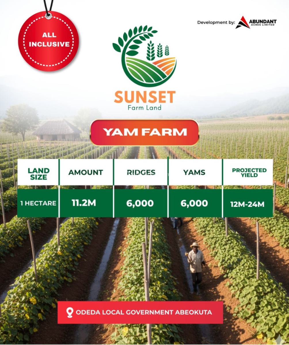 Yam Farm Investment 750k per Plots, Odeda Abeokuta, Abeokuta North, Ogun, Land for Sale