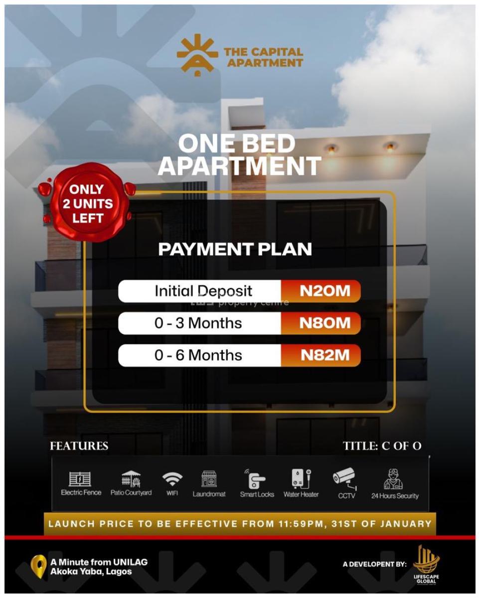 High-yield Studio & 1-bedroom Apartments Near Unilag, Few Minutes From Unilag, Yaba, Lagos, Flat / Apartment for Sale
