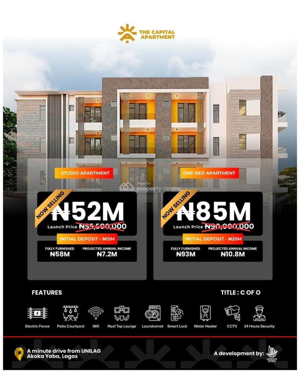 High-yield Studio Apartments, 4 Minutes From Unilag, Yaba, Lagos, Flat / Apartment for Sale