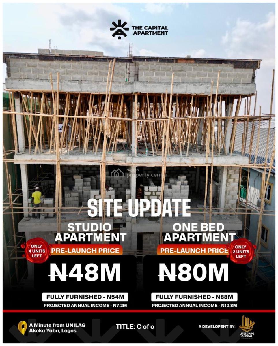 Most Affordable Cash Producing Asset 1min Away From Unilag with Huge R, Make 10m Annually By Owning a Shortlet Apartment with Flexible Payment, Yaba, Lagos, Block of Flats for Sale