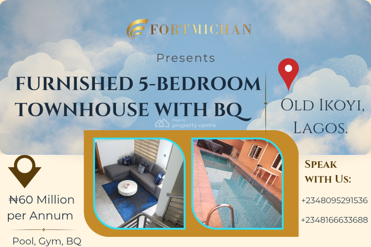 Furnished 5 Bedroom Townhouse with Bq, Old Ikoyi, Ikoyi, Lagos, Terraced Duplex for Rent