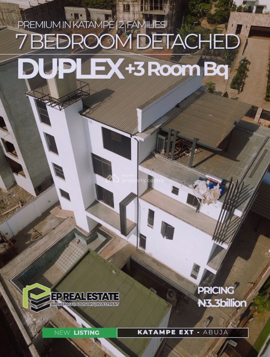 7 Bedroom Detached Duplex with 3 Rooms Bq, Katampe Extension, Katampe, Abuja, Detached Duplex for Sale