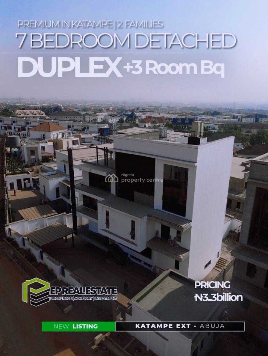 7 Bedroom Detached Duplex with 3 Rooms Bq, Katampe Extension, Katampe, Abuja, Detached Duplex for Sale