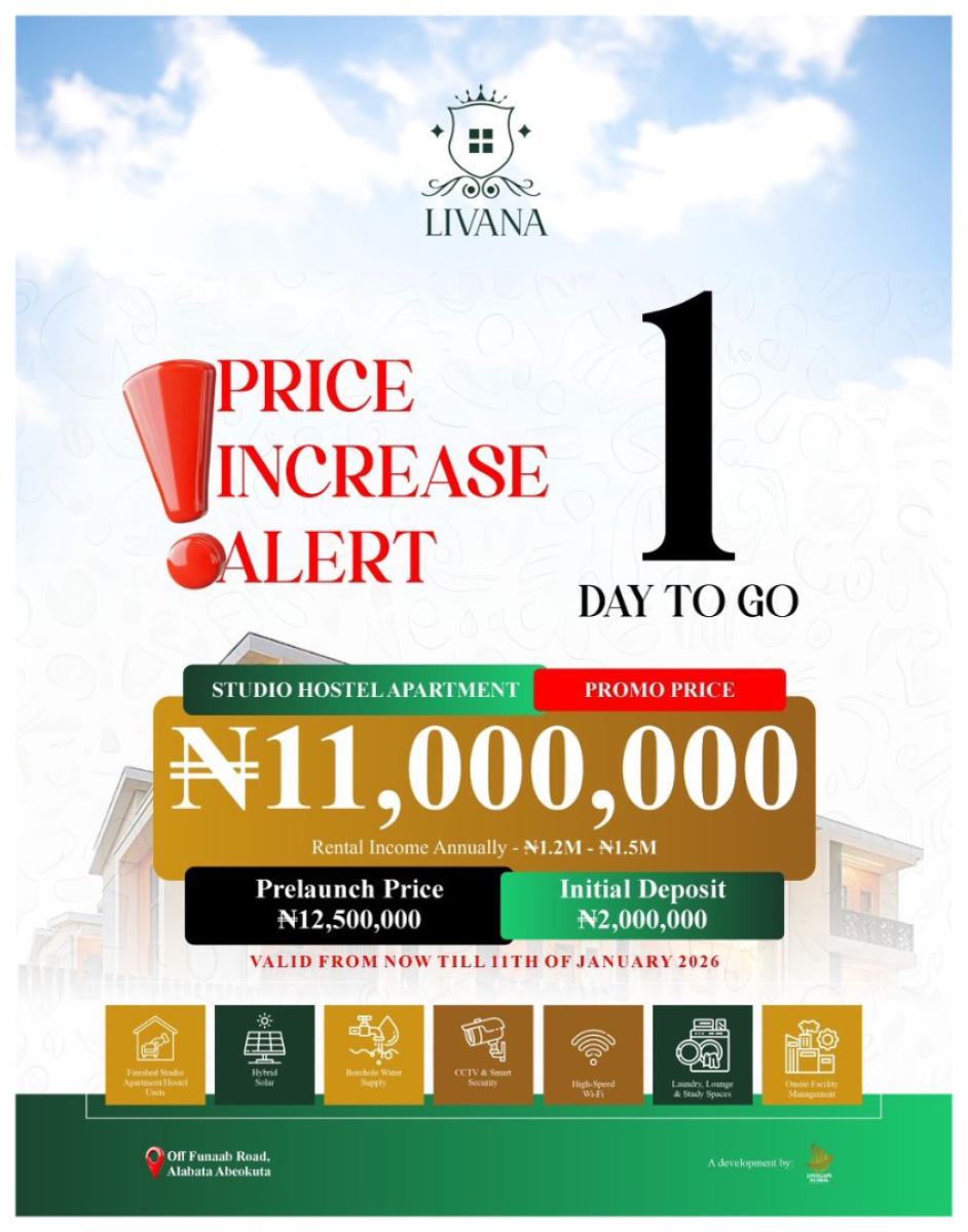 Cash Flow Investment: Hostel Apartments, Federal University of Agriculture, Funaab, Abeokuta North, Ogun, Self Contain (single Rooms) for Sale