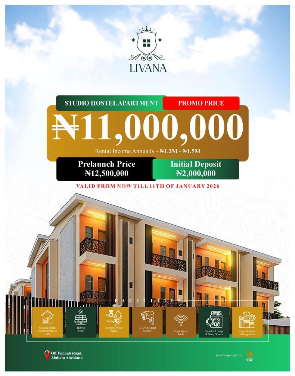 Cash Flow Investment: Hostel Apartments, Federal University of Agriculture, Funaab, Abeokuta North, Ogun, Self Contain (single Rooms) for Sale