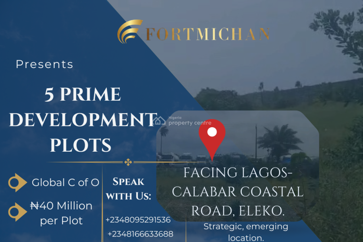5 Prime Development Plots of Land, Eleko, Ibeju Lekki, Lagos, Commercial Land for Sale